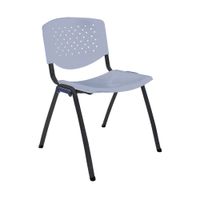 Silla Fija De Visita Prisma Gris Tubo Negro Ofideas   - copy