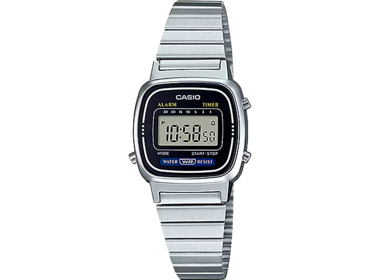 Reloj Casio Vintage LA670WA-1 Plateado Femenino