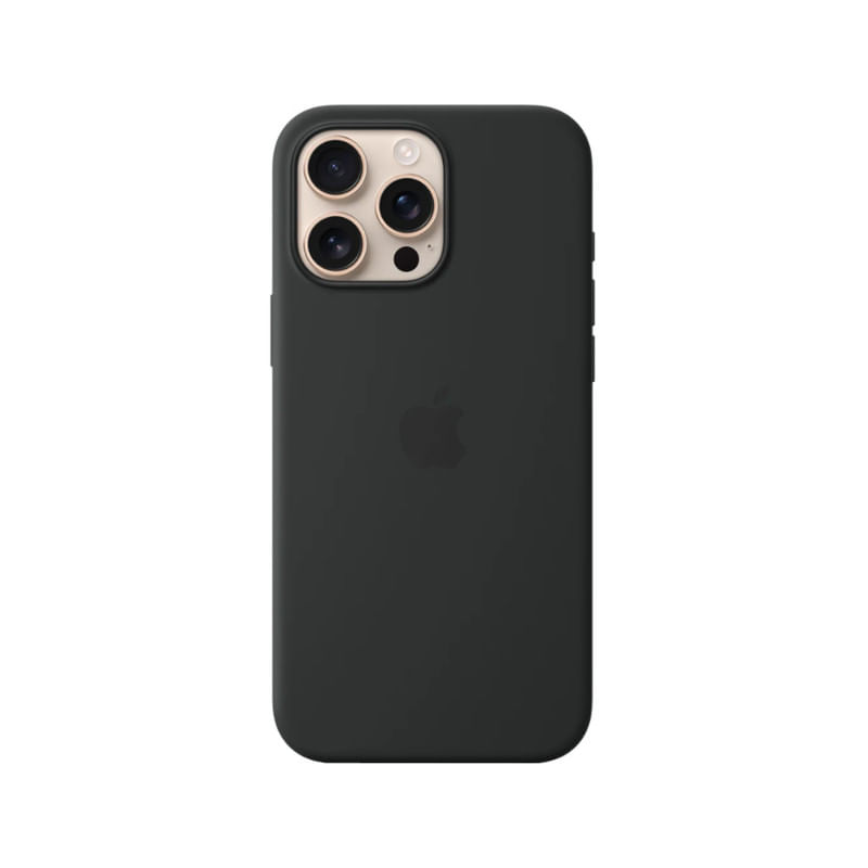 CASE PARA IPHONE 16 PRO MAX DE SILICONA NEGRO