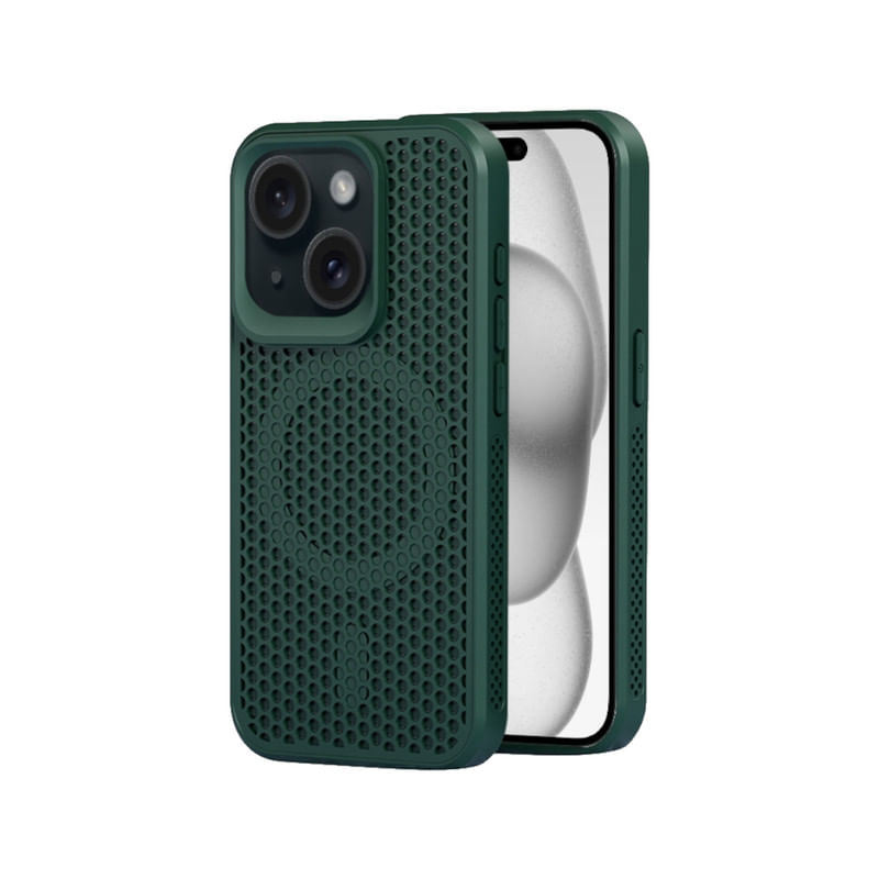 CASE COMPATIBLE CON IPHONE 15 VERDE MAGSAFE DISIPACION