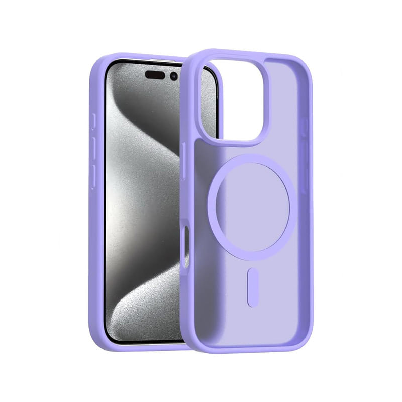 CASE COMPATIBLE CON IPHONE 16 MAGSAFE LILA CLARO