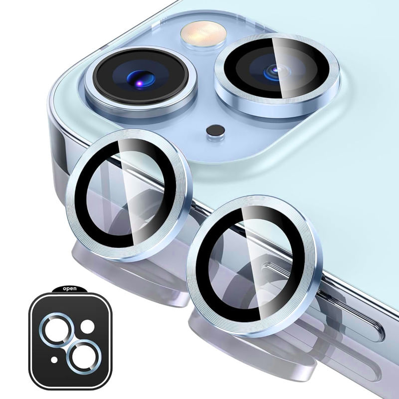 PROTECTOR DE CAMARA METALICO COMPATIBLE CON IPHONE 15-15 MINI SIERRA BLUE