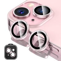 PROTECTOR DE CAMARA METALICO COMPATIBLE CON IPHONE 15-15 MINI PINK