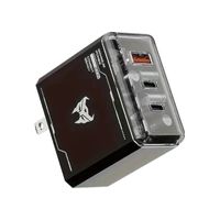 CARGADOR TRANSFORMERS TF-K11 DE 65W CARGA RAPIDA 2 USB-C Y 1 USB-A NEGRO