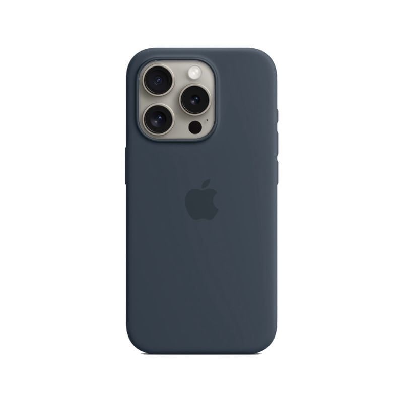 CASE PARA IPHONE 15 PRO DE SILICONA AZUL NOCHE