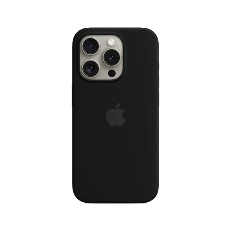 CASE PARA IPHONE 15 PRO DE SILICONA NEGRO