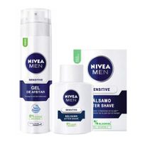 Pack Gel de Afeitar NIVEA Men Sensitive - Frasco 200ml + Bálsamo After shave NIVEA Men Sensitive Protect - Frasco 100ml