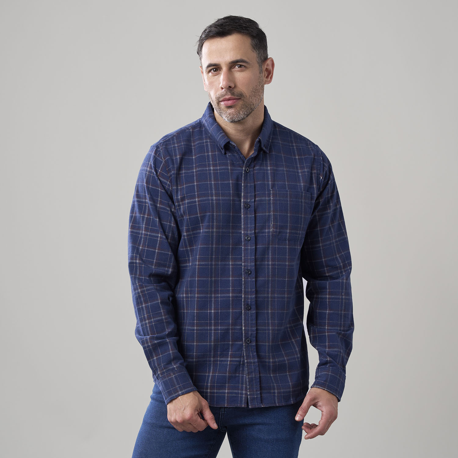 Camisa Hombre Madison Corduroy Checks Manga Larga