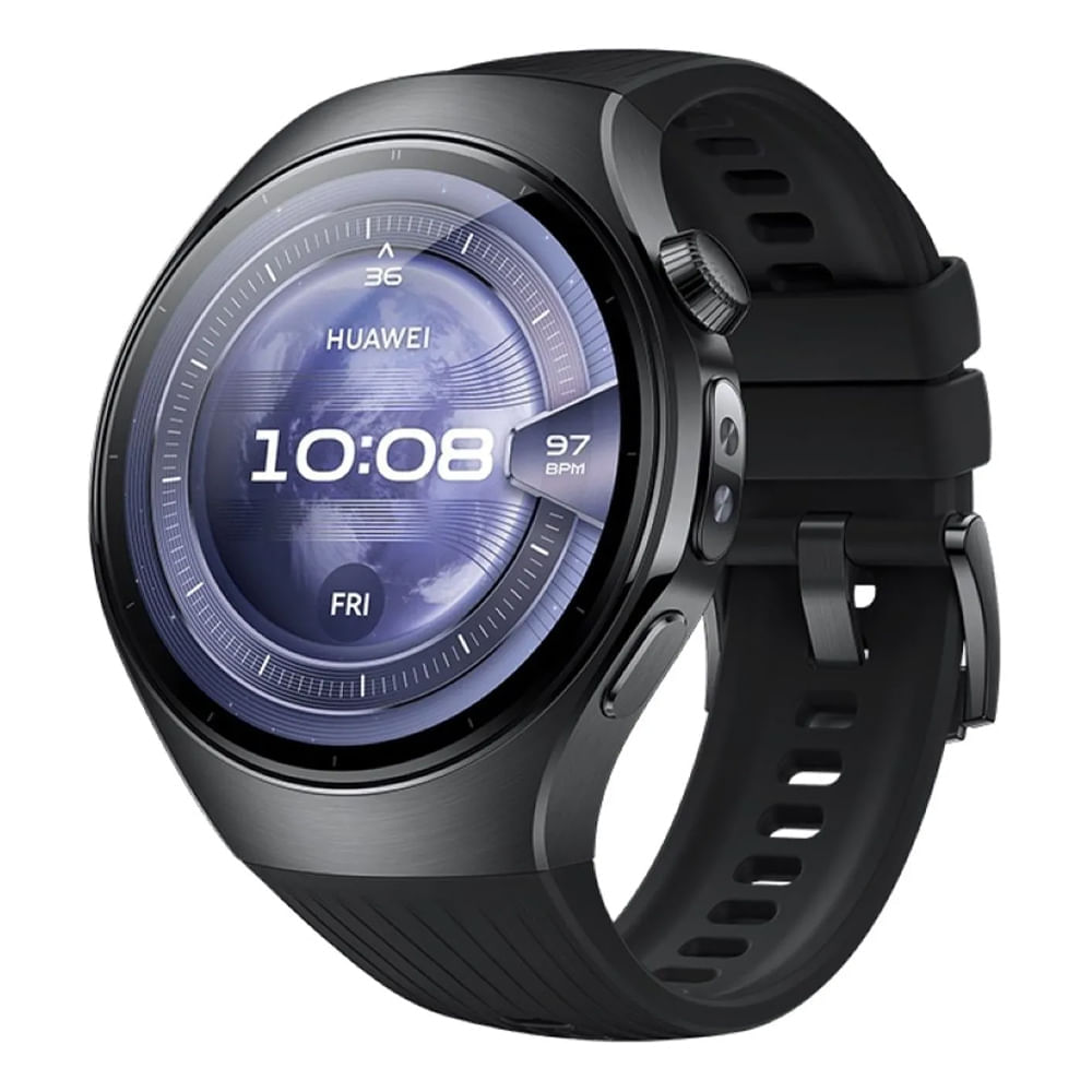 Smartwatch Huawei Watch 5 (46mm) pantalla AMOLED 1.5"", eSIM, sensor ECG y temperatura, resistencia IP69 y 5 ATM, GPS dual, 11 días batería, negro