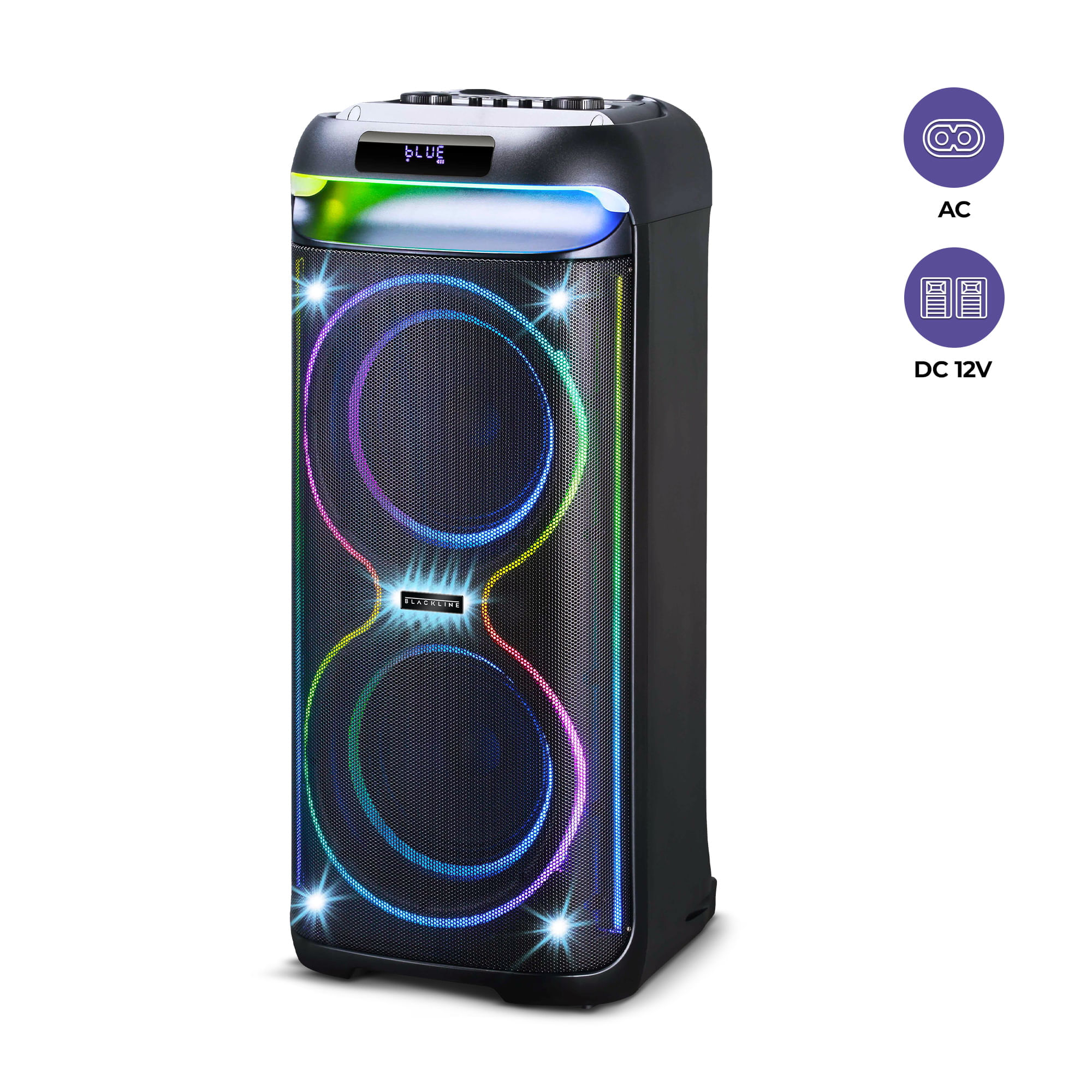 Torre BLACKLINE TORRBL10INF 2X10 BT FM Sonido Espacial DSP TWS