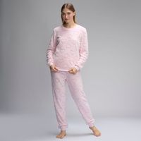 Pijama Mujer Embossed Coral Hypnotic Manga Larga