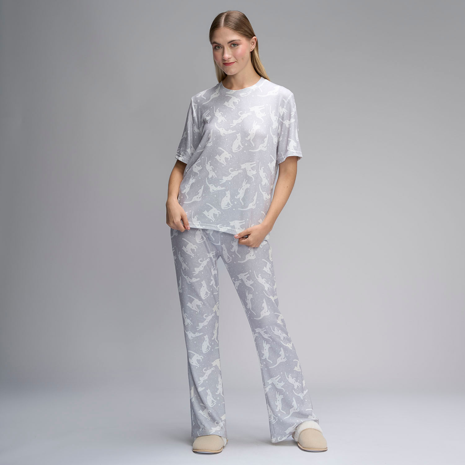 Pijama Mujer Hypnotic Manga Corta + Pantalón Rib Algodón