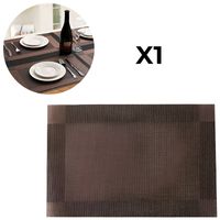 Mantel Individual Rectangular Set x 1 de Mesa Minimalista Easy&Home Marron Oscuro