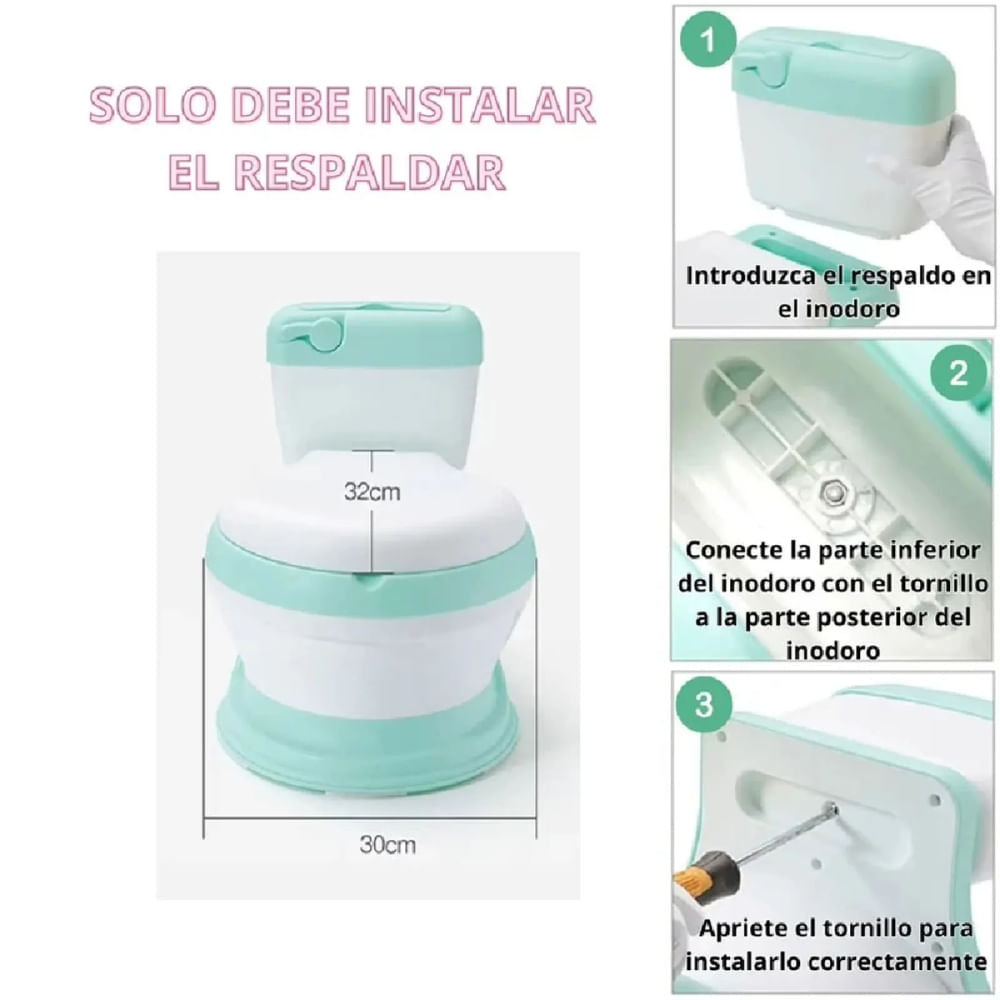 Bacinilla de Entrenamiento Verde Agua para Bebés NW-1035