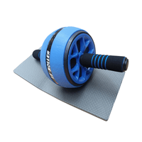 Rueda Abdominales Abs Wheel Antideslizante No Ruidos + Mat Azul
