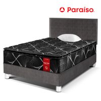 Dormitorio PARAISO Super Star Negro 1.5 Plaza Acero