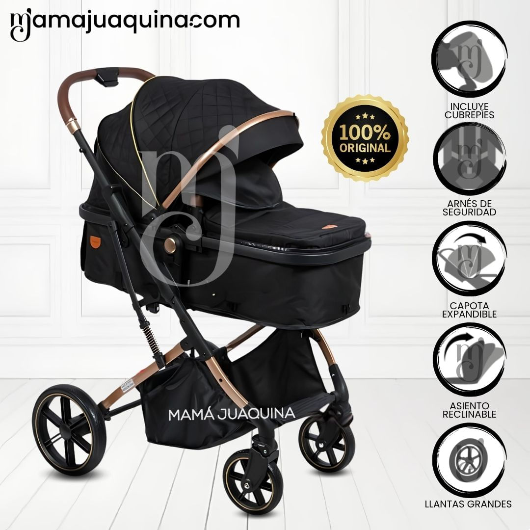 Coche Cuna Moisés de Lujo «SATURN ULTRA» Negro