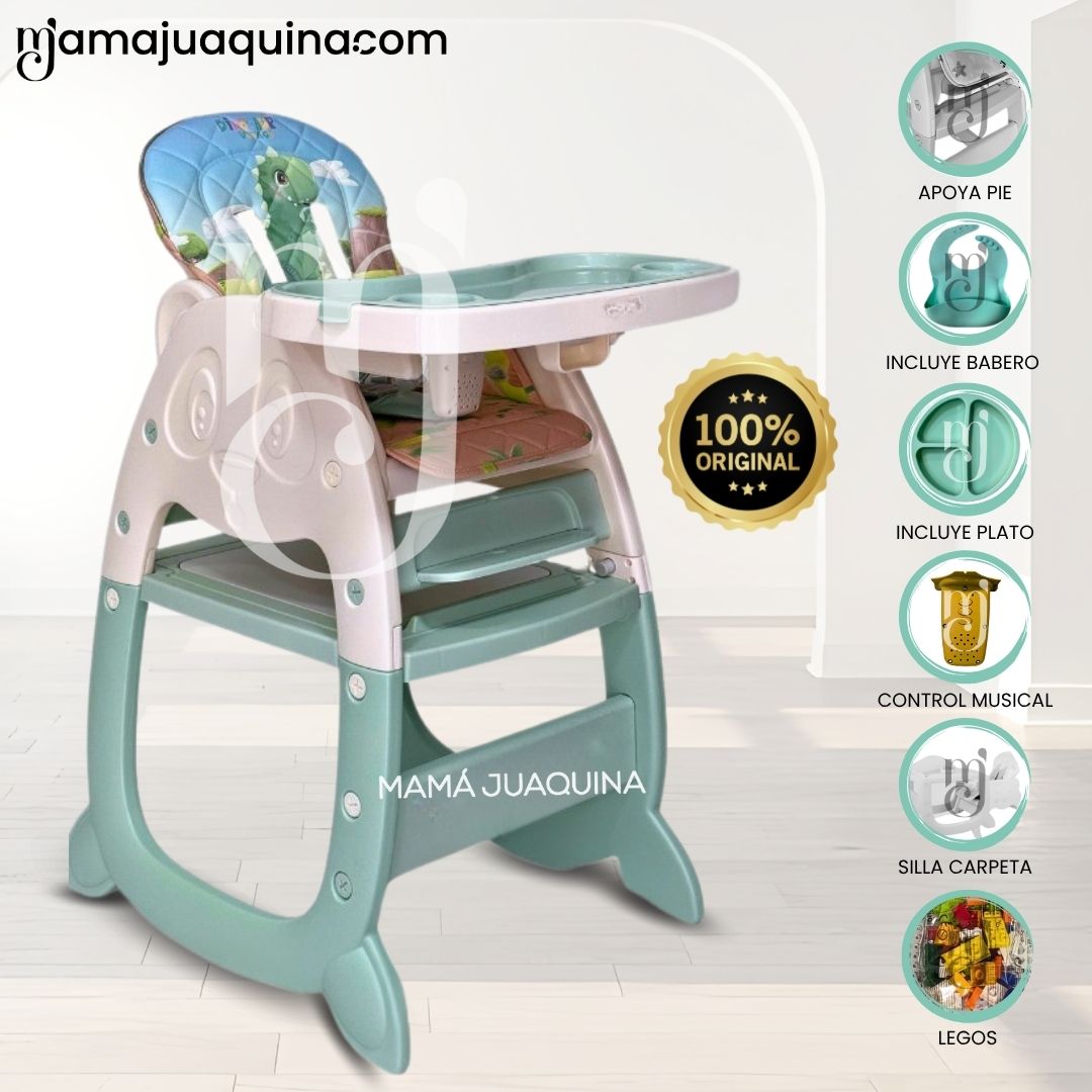 Silla de Comer Escritorio 3 en 1 «PANDIMAX» Menta