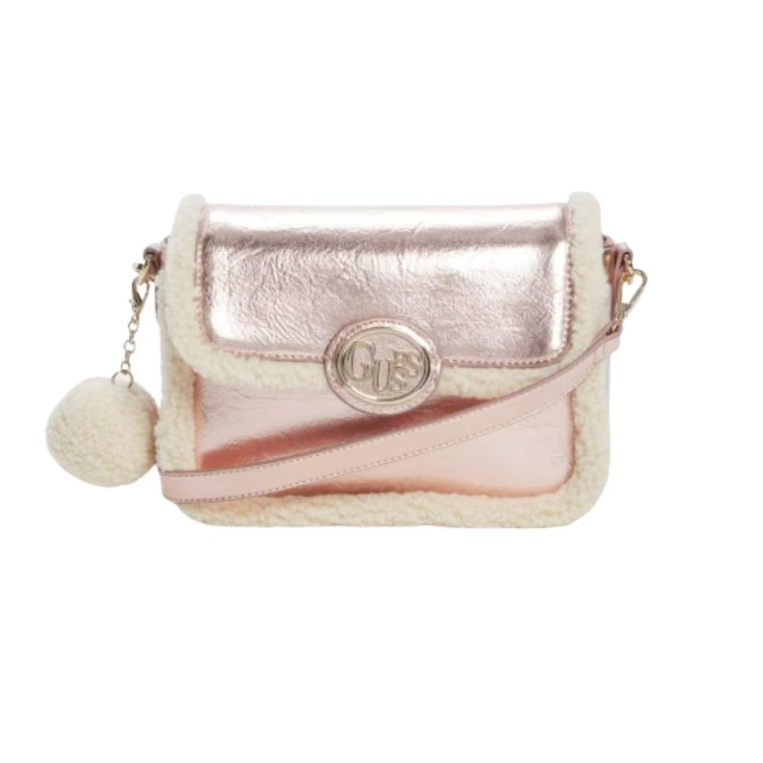 Cartera Crossbody Guess Gina Sherpa - Silver