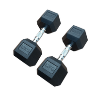 Par Mancuernas Pesas Cromada Hexagonale Acero Caucho 12 Kg