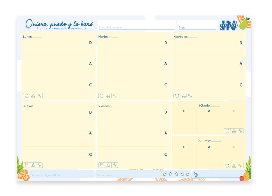 Planner semanal saludable Ingenial Triple A