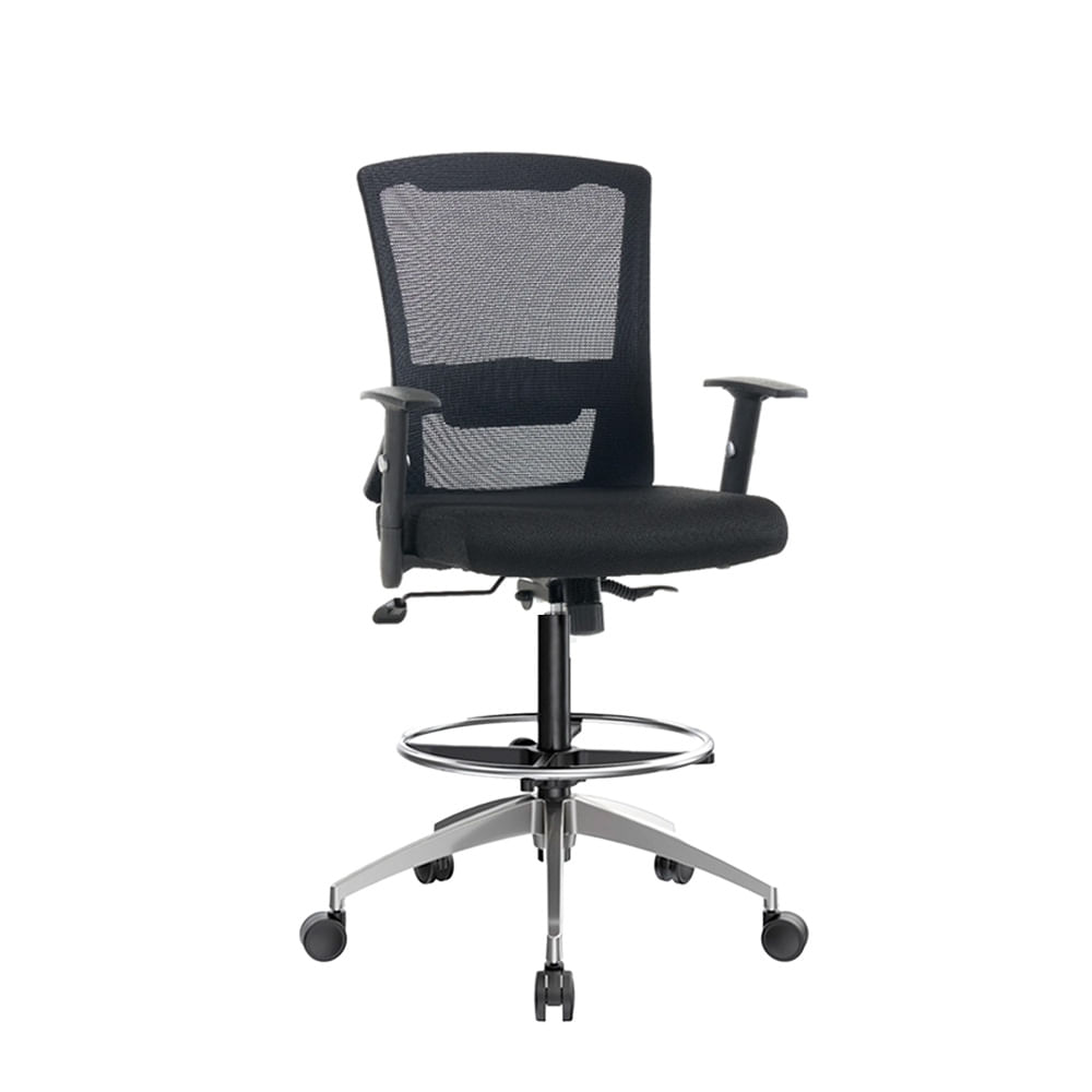 Silla Cajero Ergonómica Con Apoyabrazos Castro Negro Aluminio Ofideas