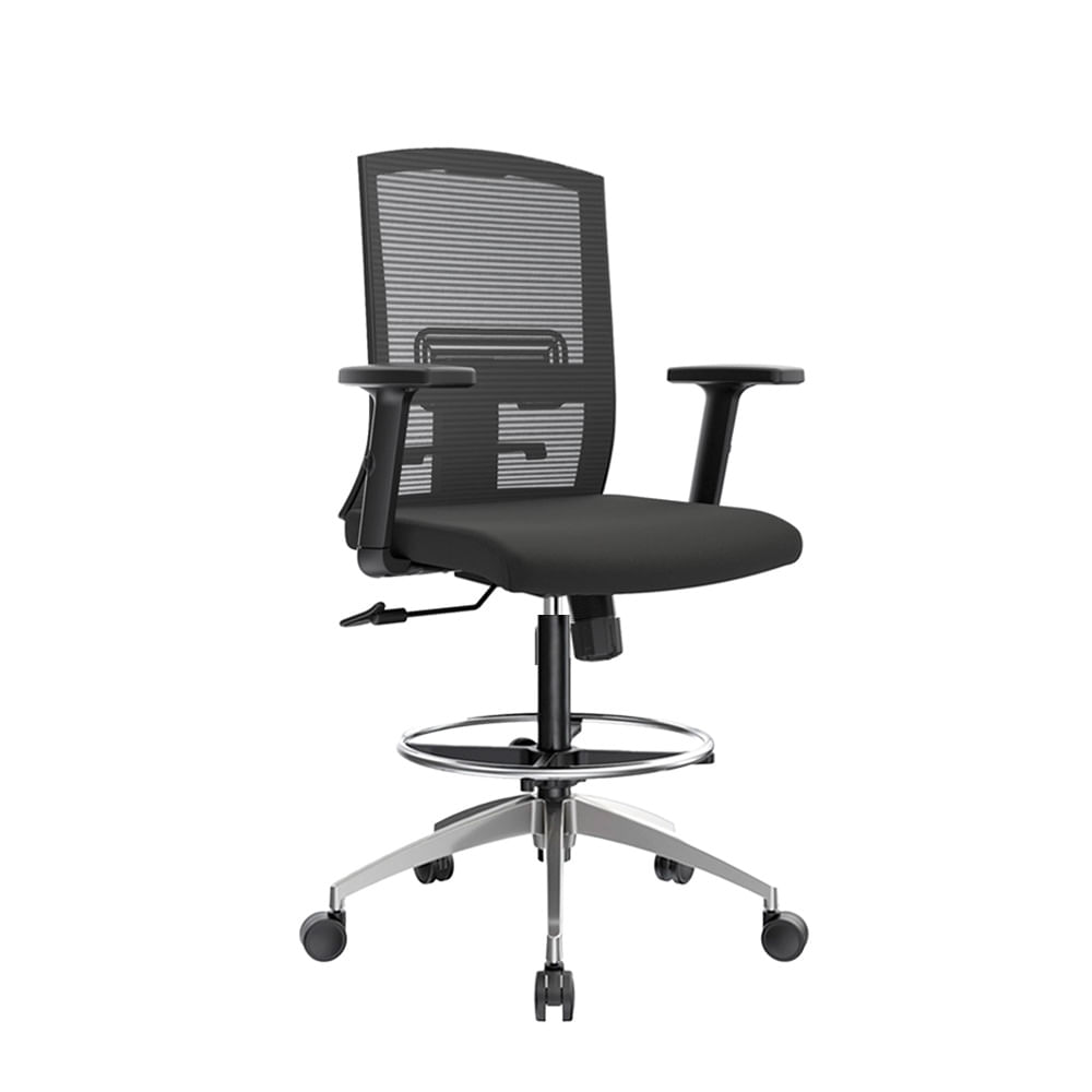 Silla Cajero Ergonómica Con Apoyabrazos Monk Negro Aluminio Ofideas