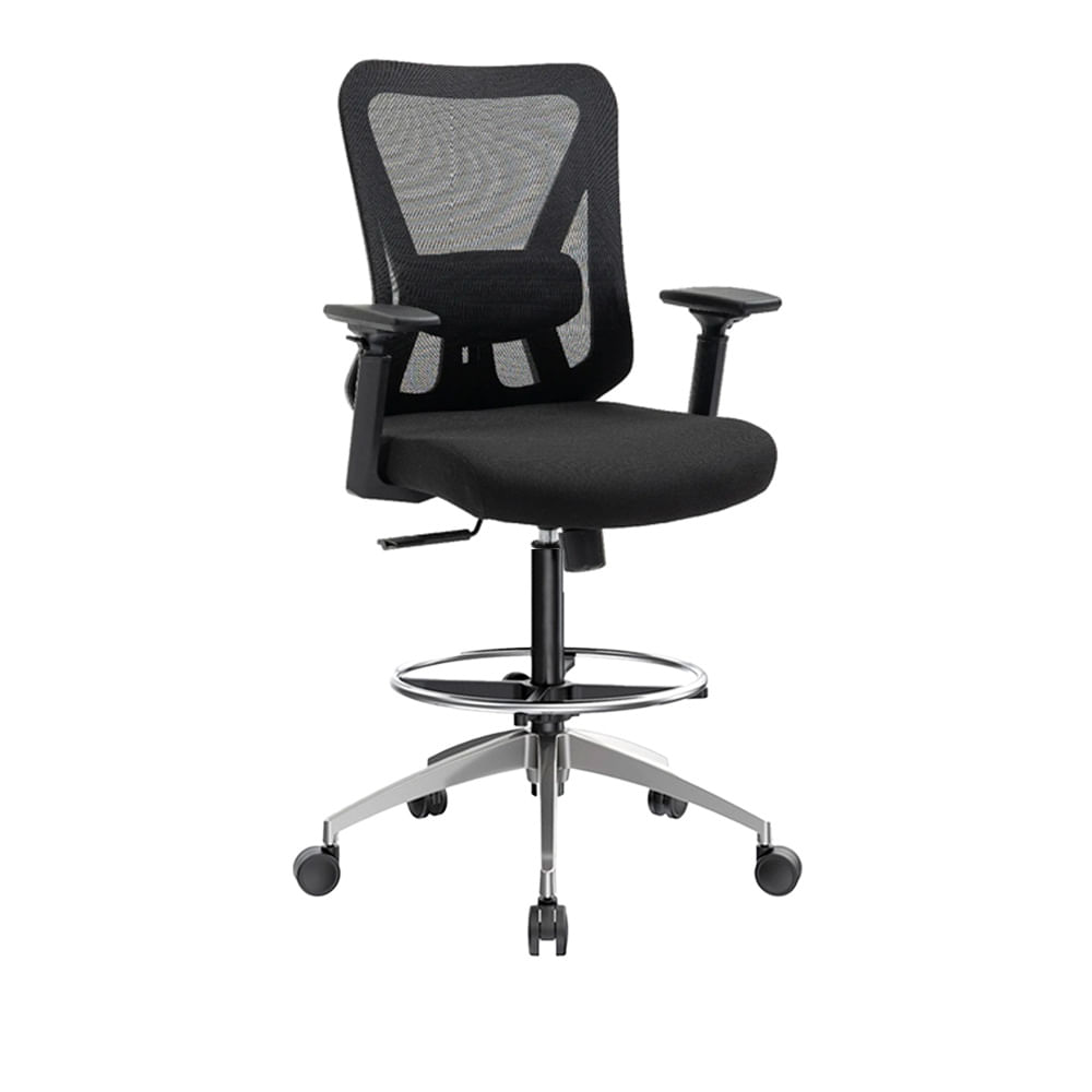 Silla Cajero Ergonómica Con Apoyabrazos Smart Negro Aluminio Ofideas
