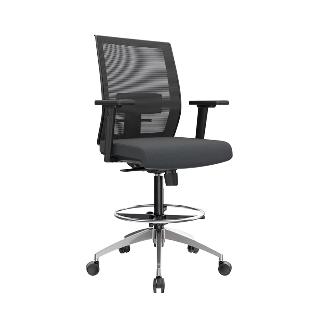 Silla Cajero Ergonómica Con Apoyabrazos Noha Negro Aluminio Ofideas