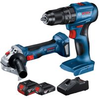 Taladro Percutor Bosch 1/2? GSB 185LI + Esmeril 5? GWS 180LI