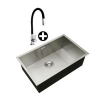 COMBO Lavadero Vesubio 68X43cm Record + Llave de lavadero Bar Negro Bali Vainsa