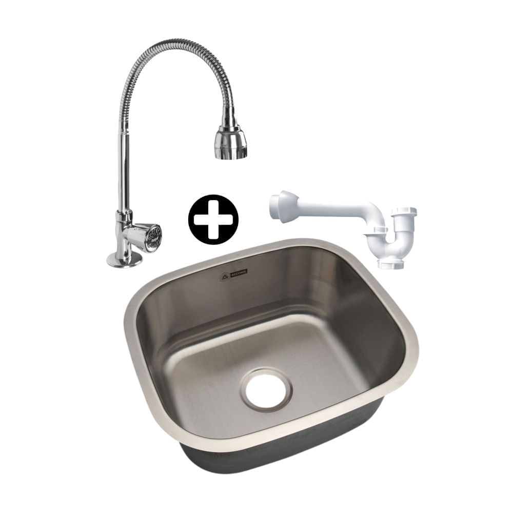 COMBO Lavadero Antartico 47.5x40cm Record + Llave lavadero Mueble Baru con pico flexible Italgrif