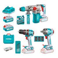 Combo Taladro Percutor 66nm + Llave de Impacto 400nm + Rotomartillo 20v Inalambrico Total