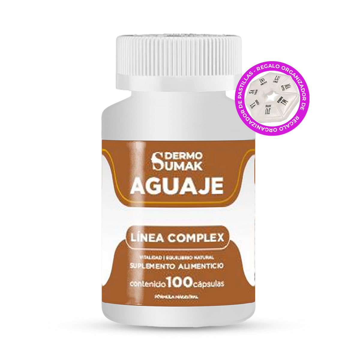 Aguaje Complex 400Mg 100 Cap Dermo Sumak + Regalo Pastillero