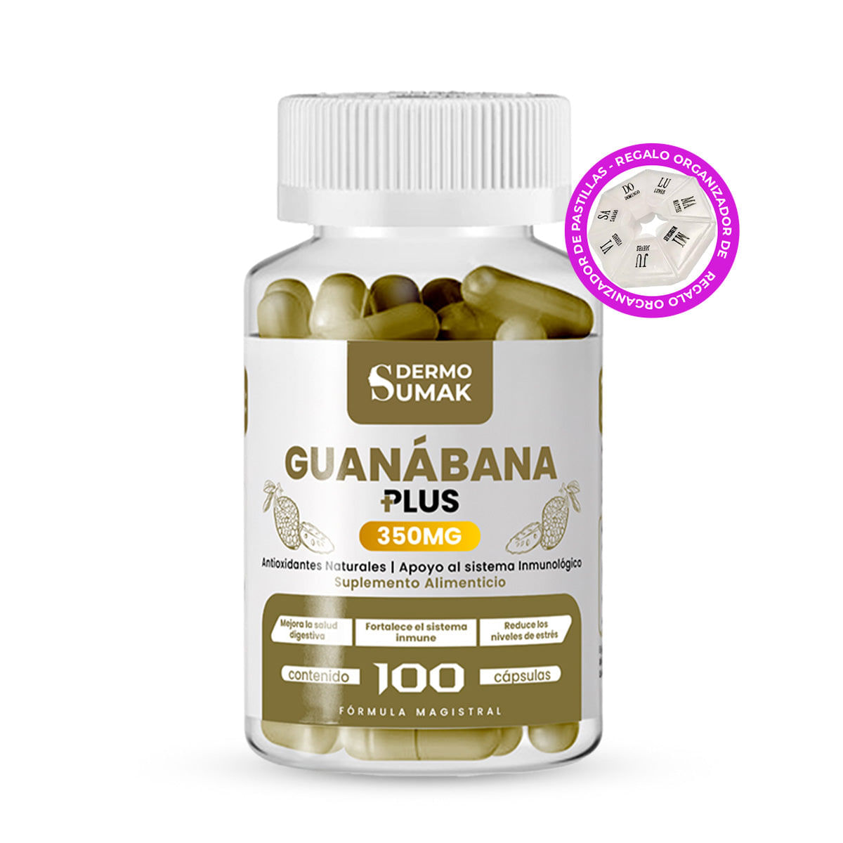 Guanabana Plus 350Mg 100 Cap Dermo Sumak + Regalo Pastillero