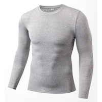 POLO TODA ACTIVIDAD HOMBRE LICRA GRIS MANGA LARGA DEPORTIVO