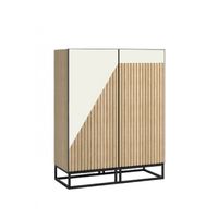 Vitrina Baja Moderna Petra 2 pùertas color Blanco/Duna TU MESITA