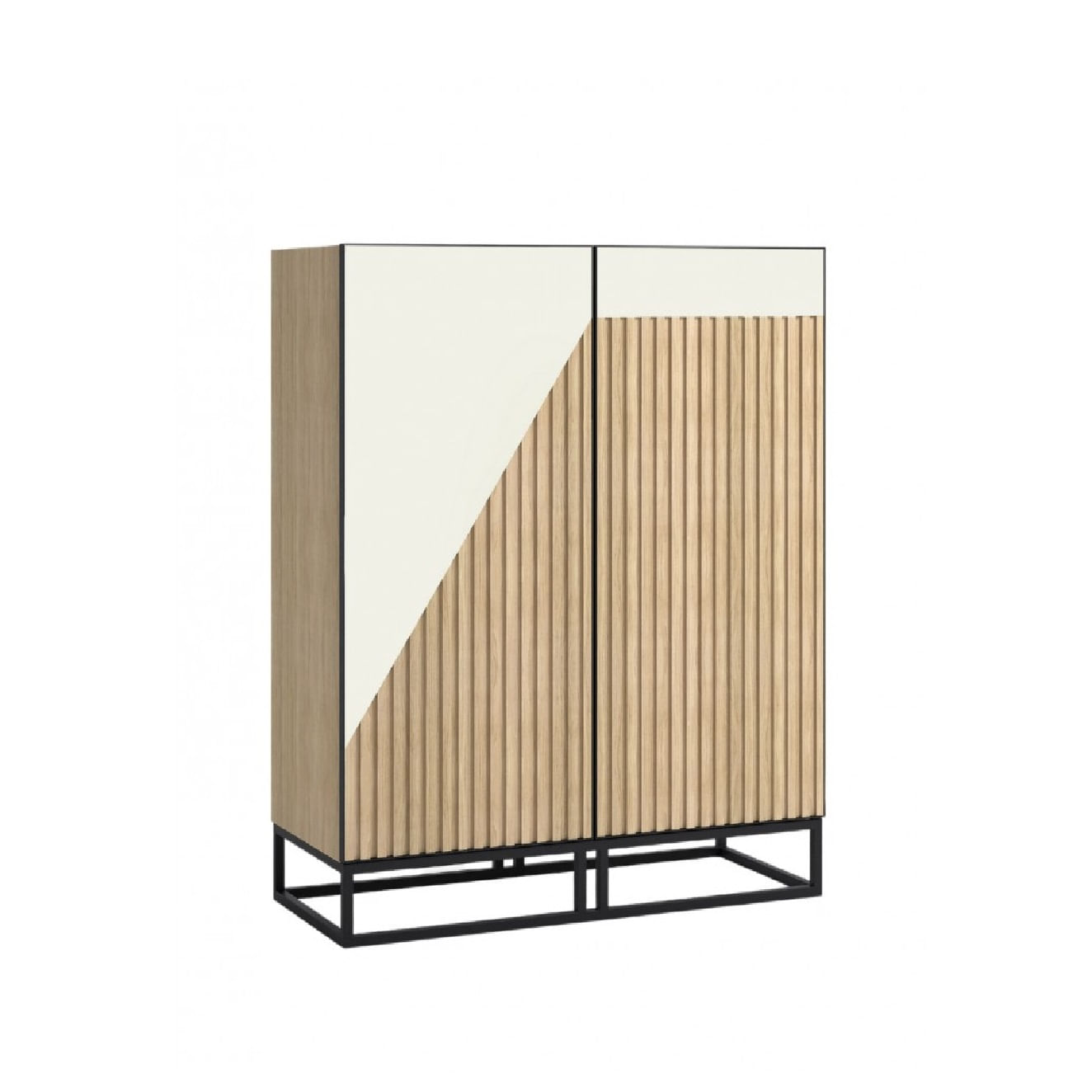 Vitrina Baja Moderna Petra 2 pùertas color Blanco/Duna TU MESITA