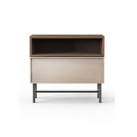 Velador Contemporáneo Alfred color Gris claro/Marrón 1 cajón TU MESITA