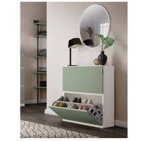 Zapatera Clásica Robinson 2 puertas color Blanco/Agave TU MESITA