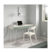 Escritorio Moderno Cooper 2 cajones color Blanco/Agave TU MESITA