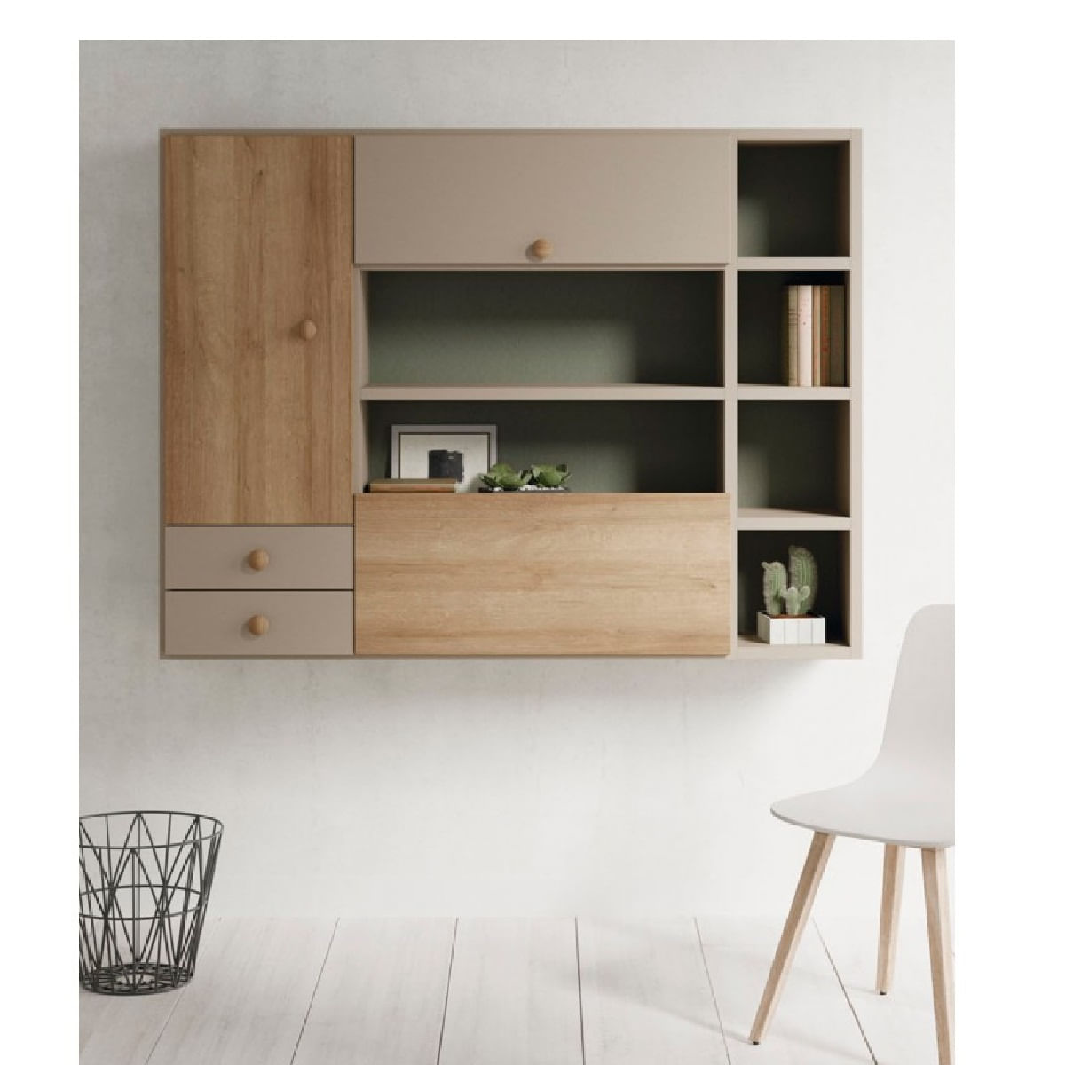 Mueble de Estudios Flotante Rigoberto con Escritorio abatible TU MESITA