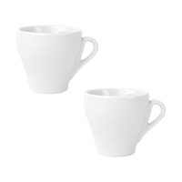 Set de 2 Tazas de Cerámica Blanca Acabado Brillante