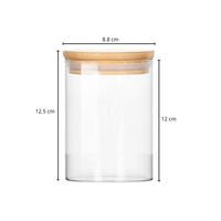 Frasco de Vidrio Borosilicato con Tapa de Bambú 550 ml