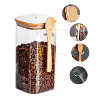 Frasco de Vidrio Borosilicato con Tapa y Cuchara de Bambú 850 ml