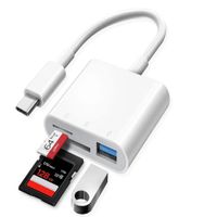 Adaptador 3 en 1 Tipo C, Tf, Cf, Sd, Lector de Tarjetas de Memoria.