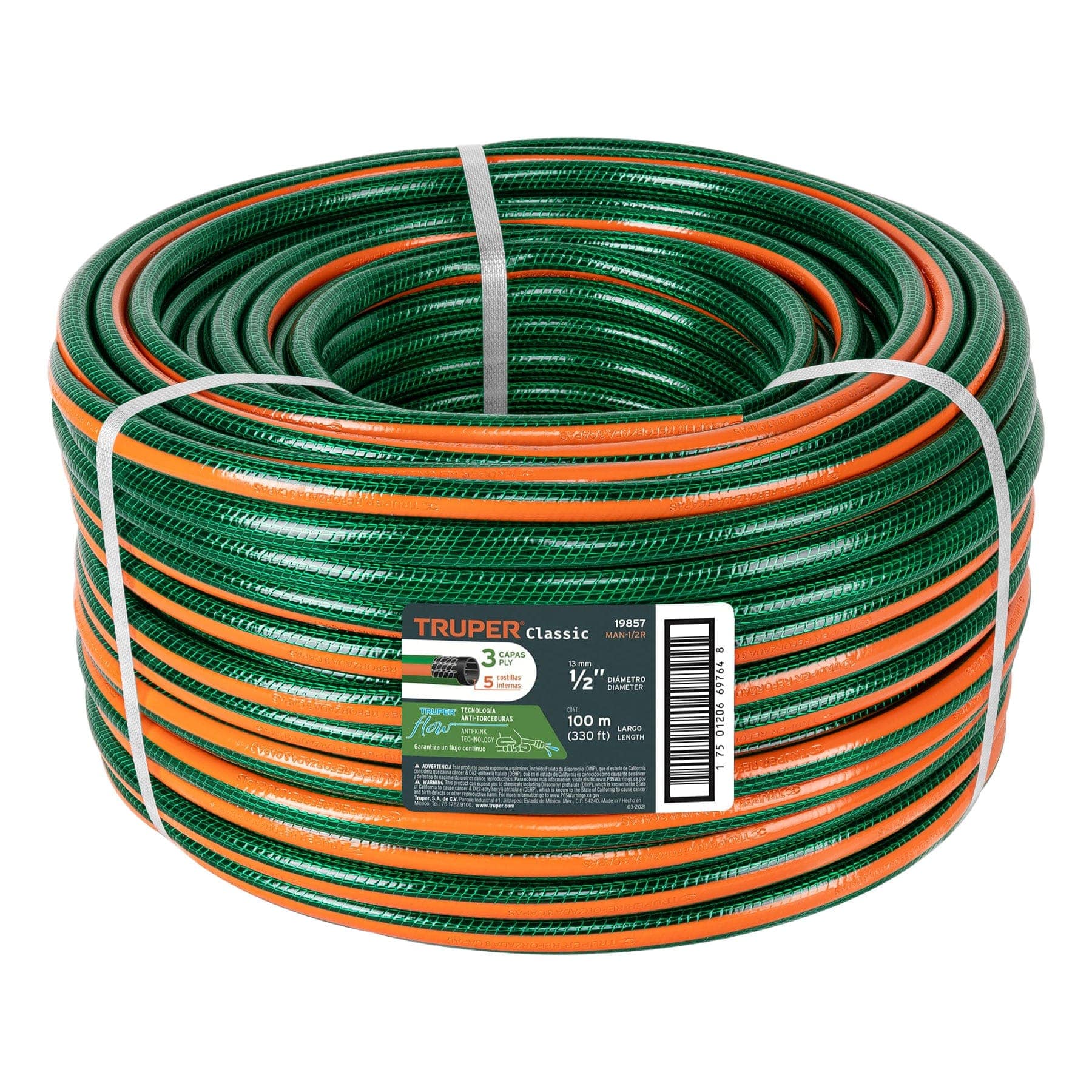 Manguera de riego de 1/2"" reforzada 100 metros Truper