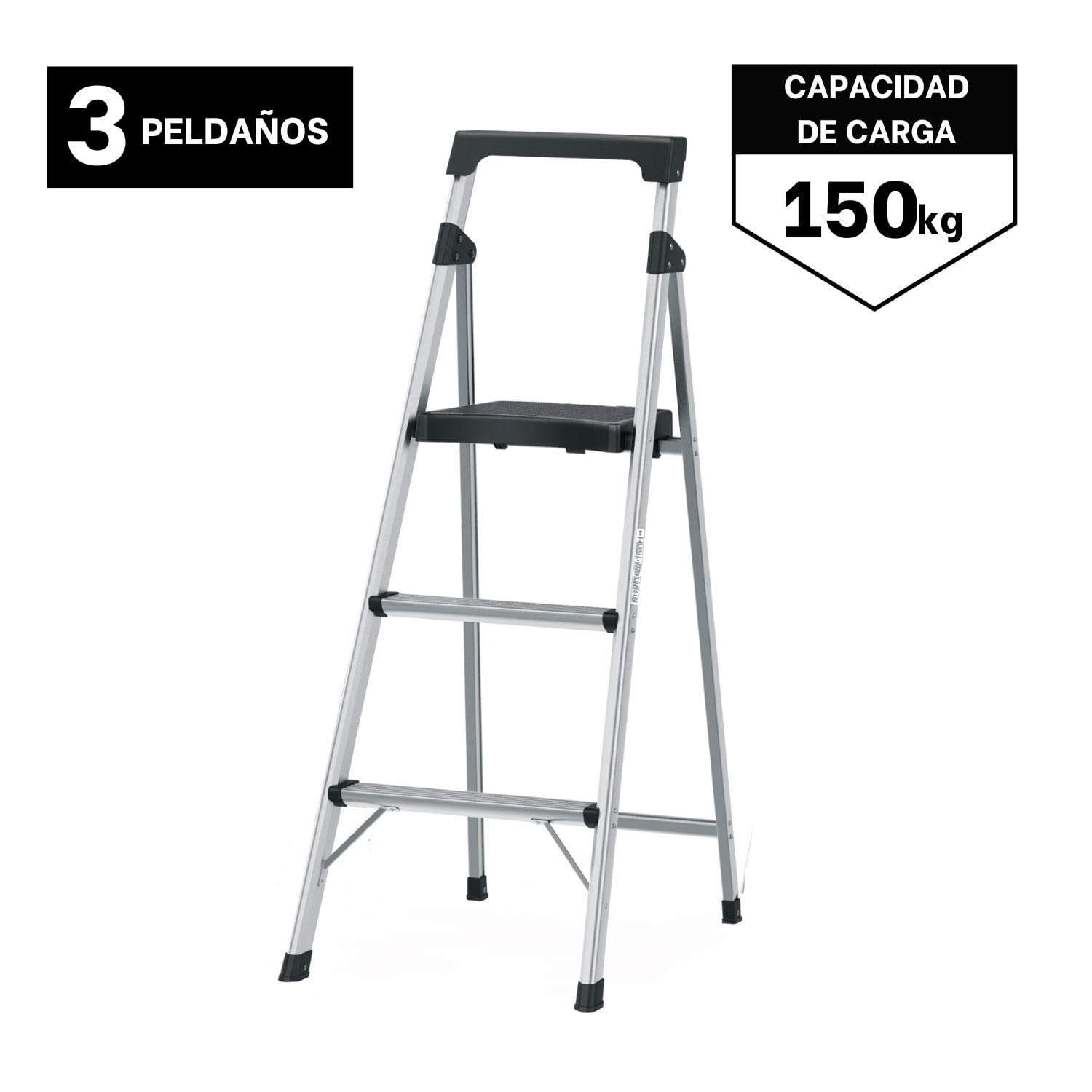 Escalera Tubular Plegable 3 peldaños de aluminio Truper