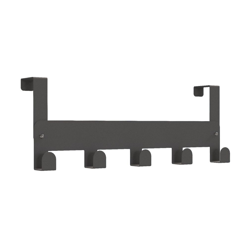 Perchero de Puerta 5 Ganchos Gris Ducasse