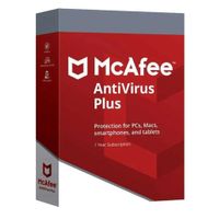Antivirus McAfee Plus licencia digital, 10 dispositivos, 1 año, protección esencial Windows/macOS/Android/Linux